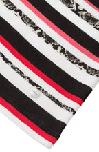 Striped Animal Print Top
