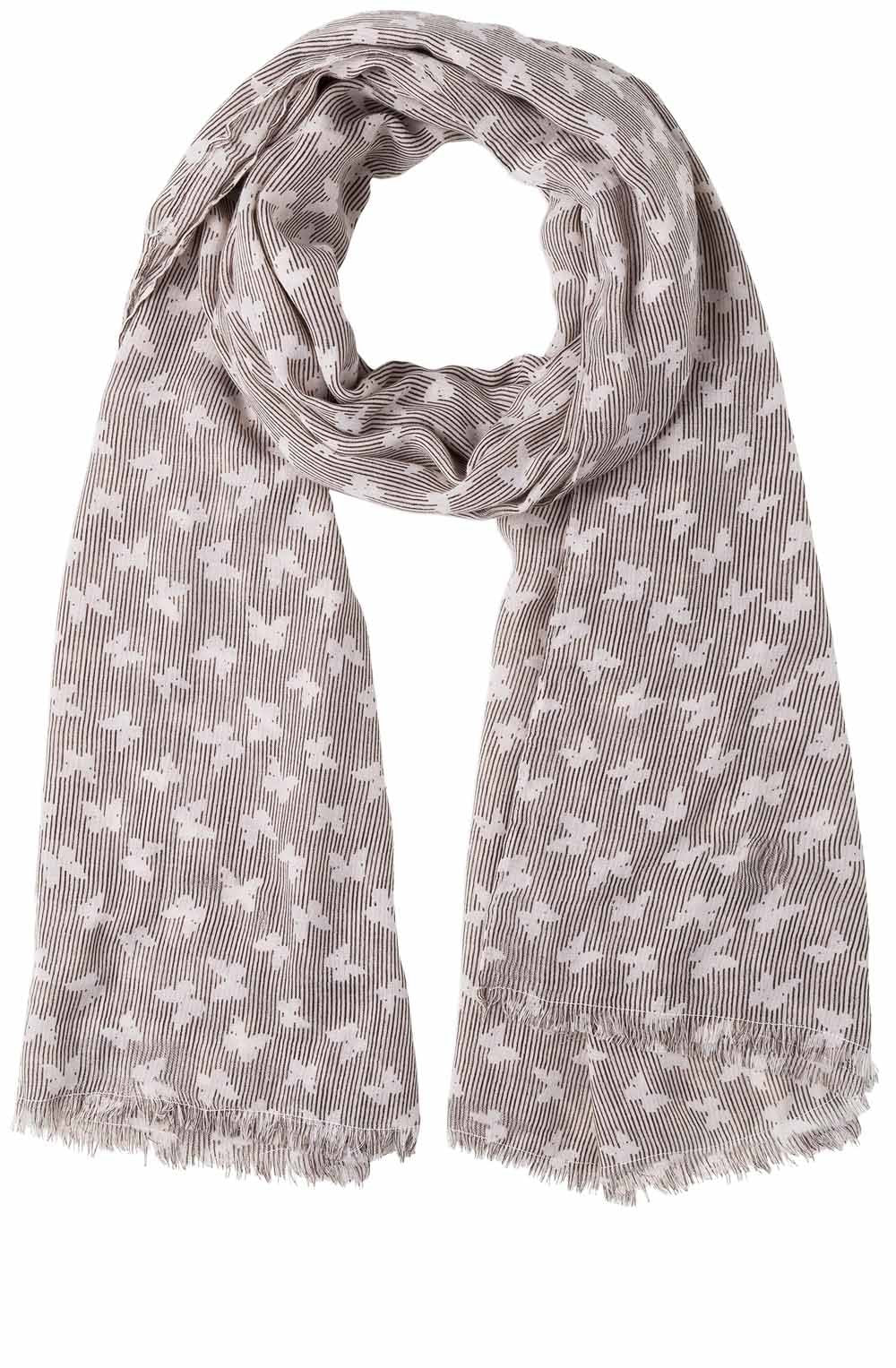 Striped Butterfly Print Scarf