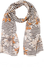 Striped Floral Design Scarf