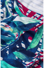 Striped Floral Design T Shirt