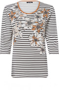 Striped Floral Design Top
