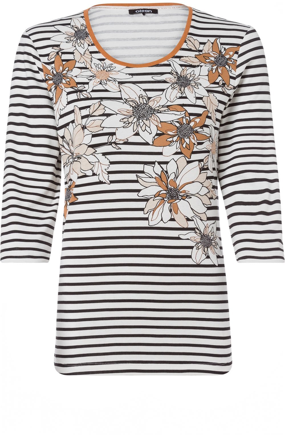 Striped Floral Design Top