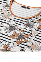 Striped Floral Design Top
