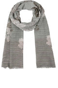 Striped Floral Print Scarf