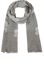 Striped Floral Print Scarf