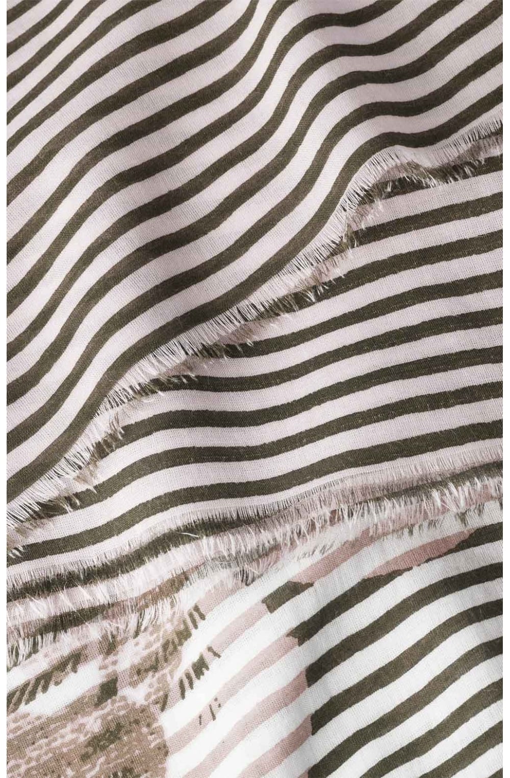 Striped Floral Print Scarf
