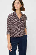 Sweet Orchid Bold Print Collared Blouse