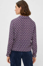 Sweet Orchid Bold Print Collared Blouse