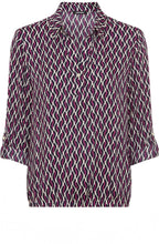 Sweet Orchid Bold Print Collared Blouse