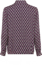 Sweet Orchid Bold Print Collared Blouse