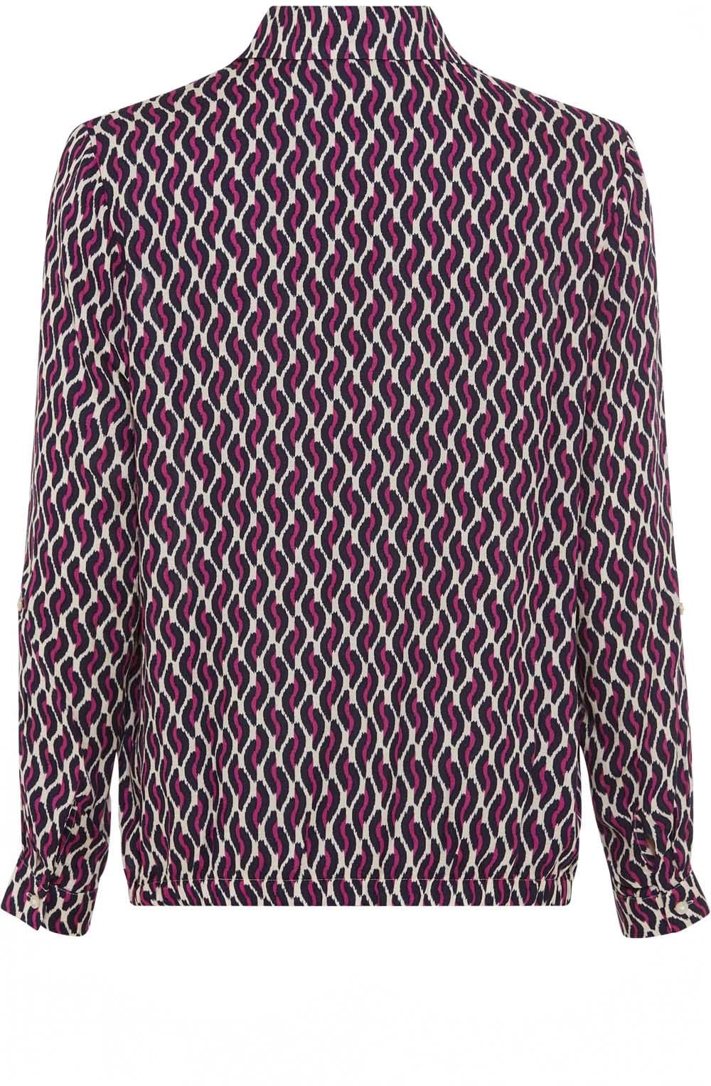 Sweet Orchid Bold Print Collared Blouse