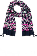 Sweet Orchid Bold Print Tassel Corner Scarf