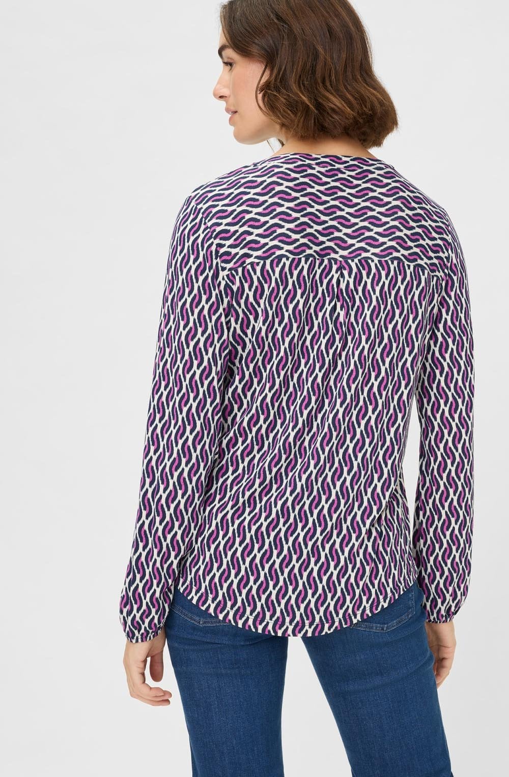 Sweet Orchid Bold Print Tunic Neck Hannah Top