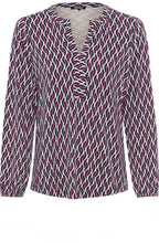 Sweet Orchid Bold Print Tunic Neck Hannah Top