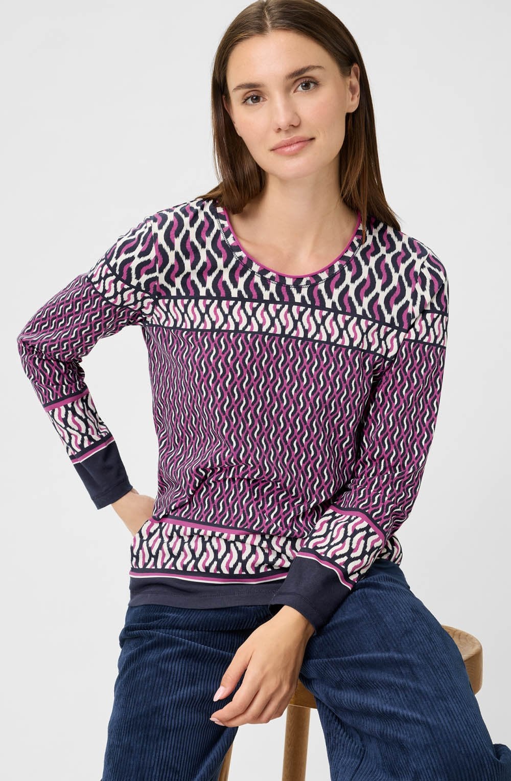 Sweet Orchid Round Neck Hannah Top