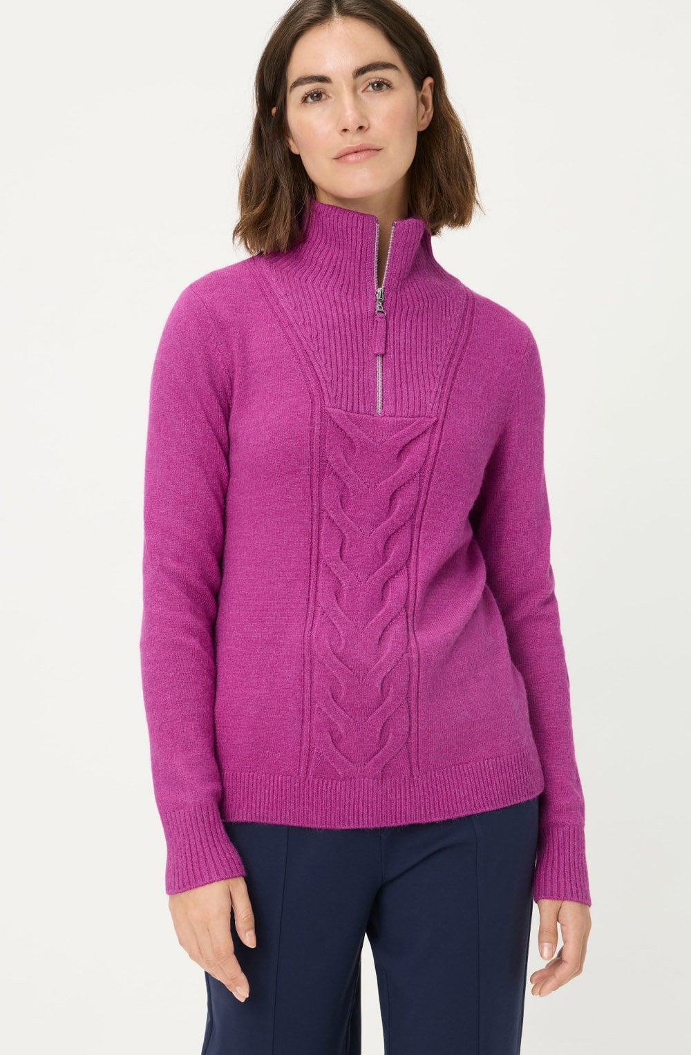 Sweet Orchid Zip Neck Jumper