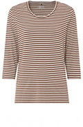 Tan & White Striped Top