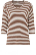 Tan & White Striped Top