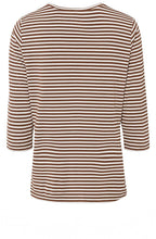 Tan & White Striped Top