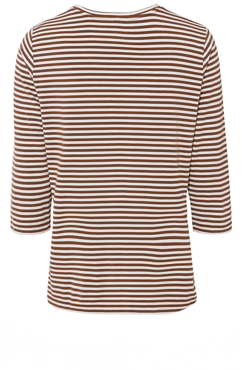 Tan & White Striped Top