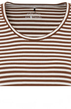 Tan & White Striped Top