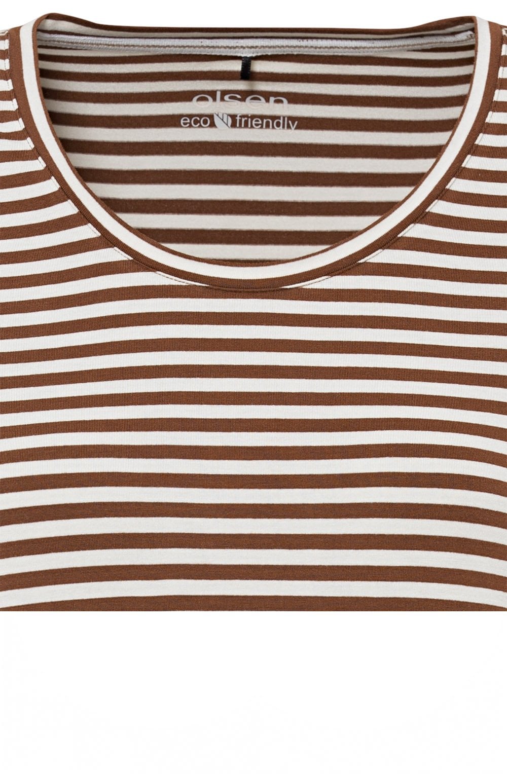 Tan & White Striped Top