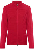 Teaberry Red Horizontal Ribbed Cardigan
