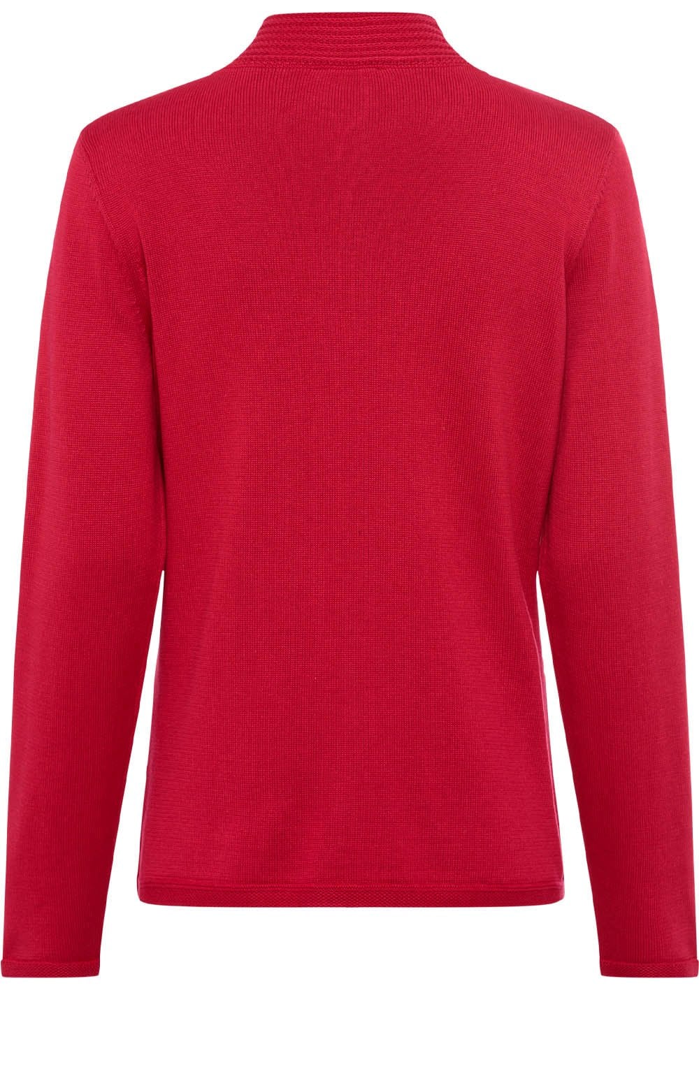 Teaberry Red Horizontal Ribbed Cardigan