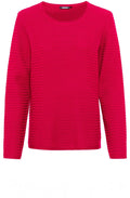 Teaberry Red Horizontal Ribbed Henny Jumper