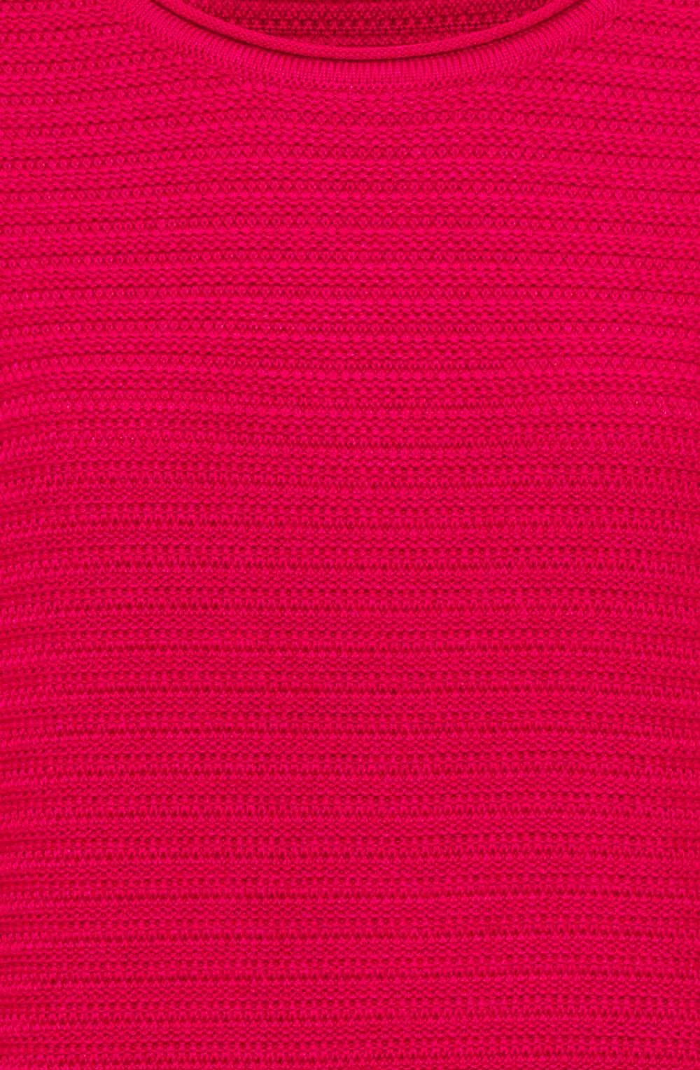 Teaberry Red Horizontal Ribbed Henny Jumper