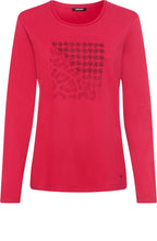 Teaberry Red Leopard and Stud Edda Top