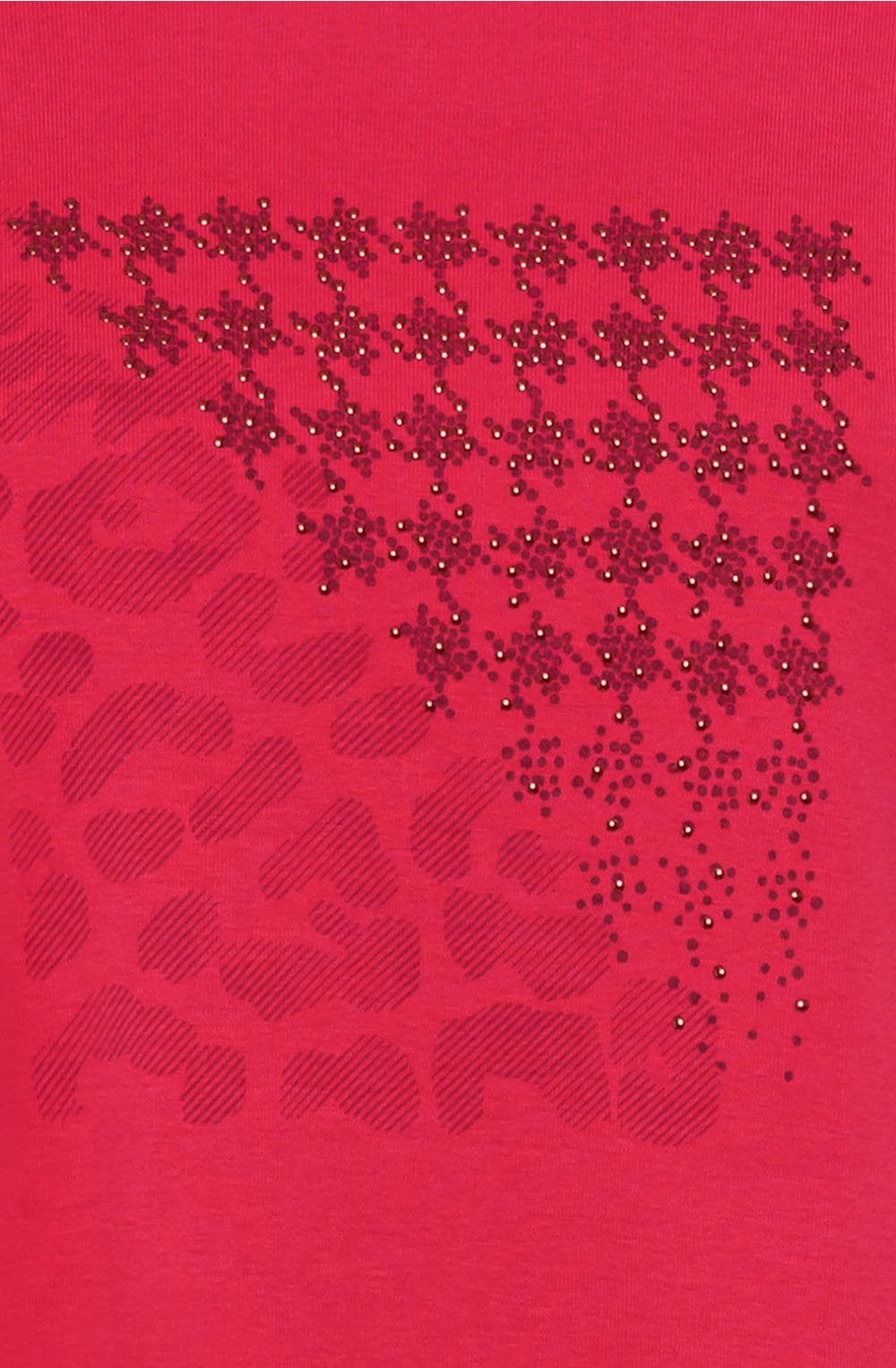Teaberry Red Leopard and Stud Edda Top