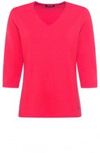 Teaberry Red V Neck Jersey Top