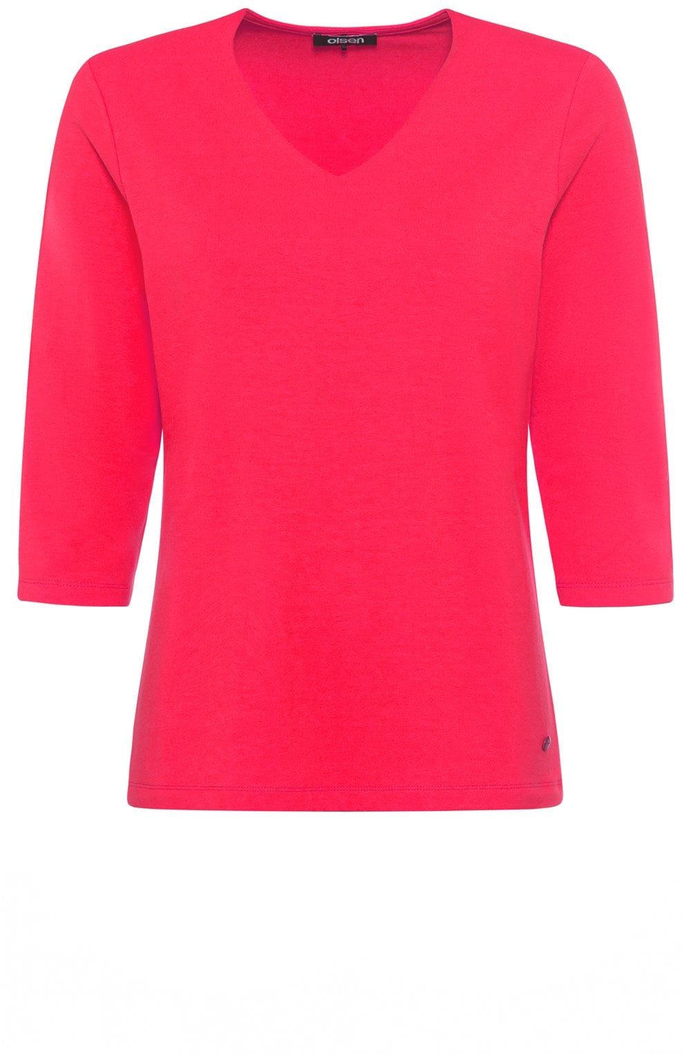 Teaberry Red V Neck Jersey Top