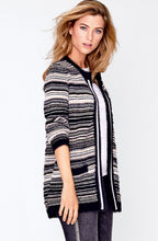 Textured Striped Knit Cardigan