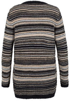 Textured Striped Knit Cardigan