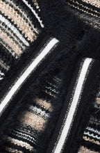 Textured Striped Knit Cardigan