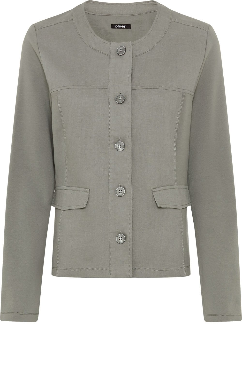 Urban Jungle Khaki Linen and Jersey Mix Jacket