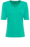 Vivid Green V Neck T Shirt