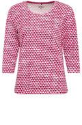 Vivid Pink Abstract Design Edda Top