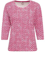 Vivid Pink Abstract Design Edda Top