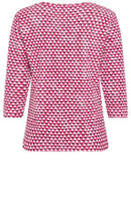 Vivid Pink Abstract Design Edda Top