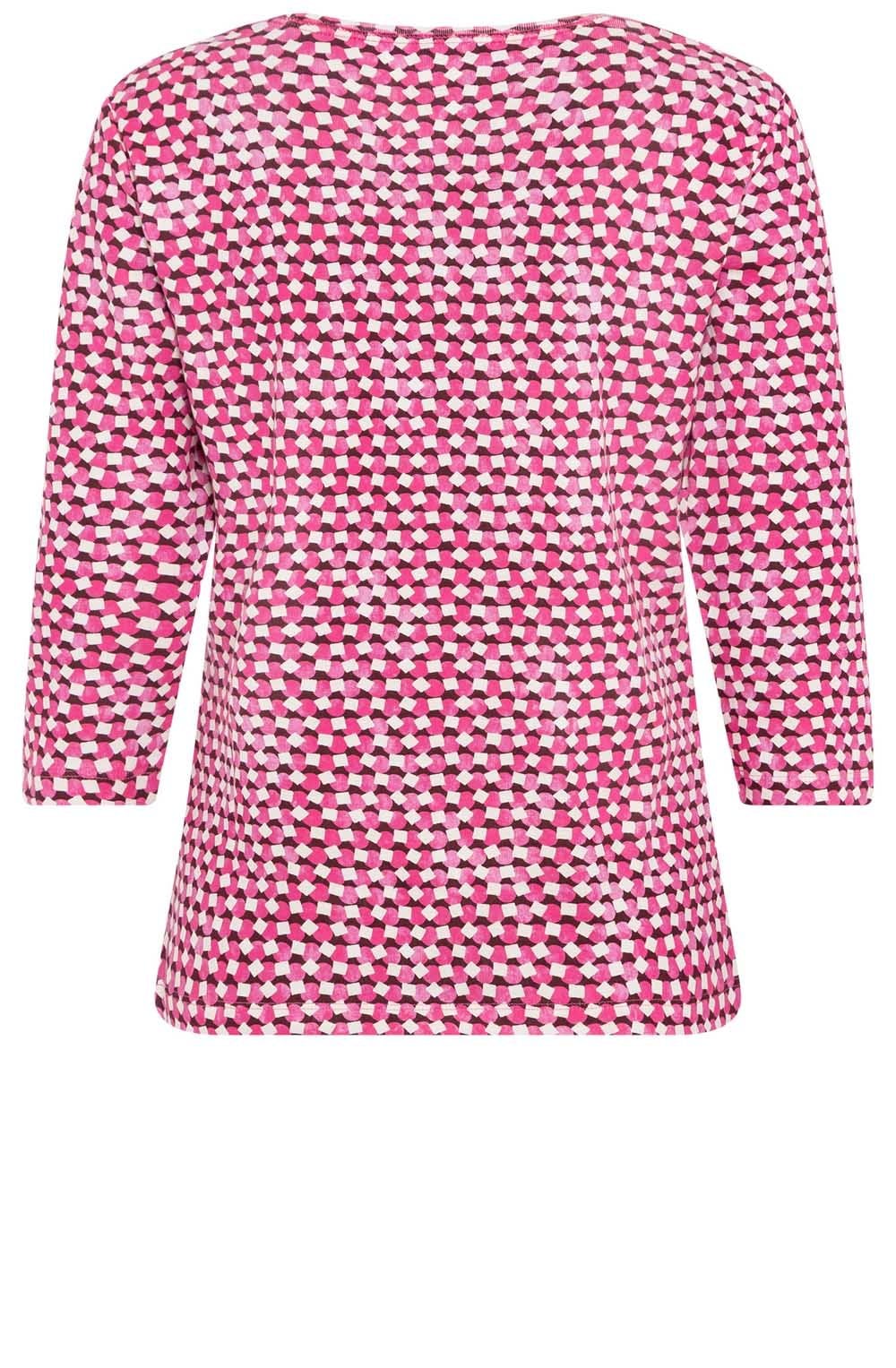 Vivid Pink Abstract Design Edda Top