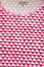 Vivid Pink Abstract Design Edda Top