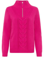 Vivid Pink Cable Knit Henny Jumper
