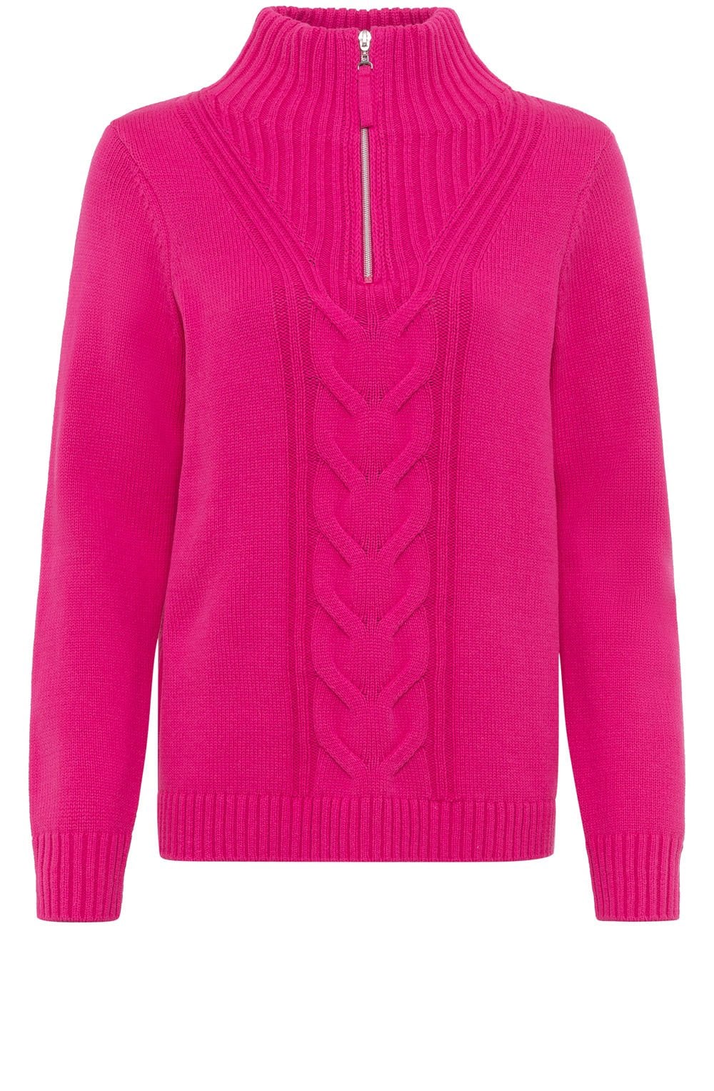 Vivid Pink Cable Knit Henny Jumper