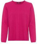 Vivid Pink Diagonal Knit Jumper