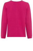 Vivid Pink Diagonal Knit Jumper