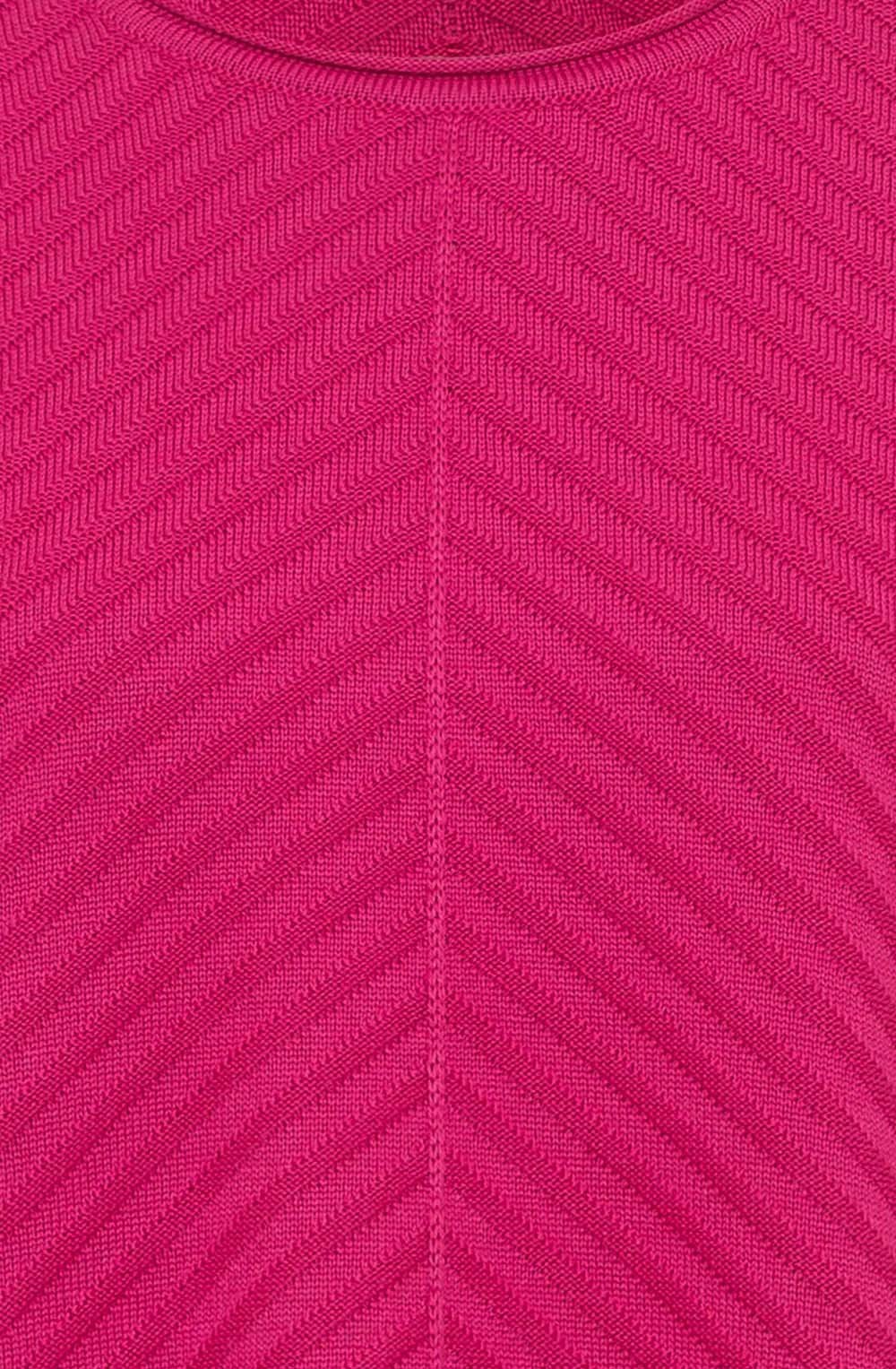 Vivid Pink Diagonal Knit Jumper