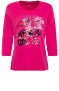 Vivid Pink Floral Design Edda Top